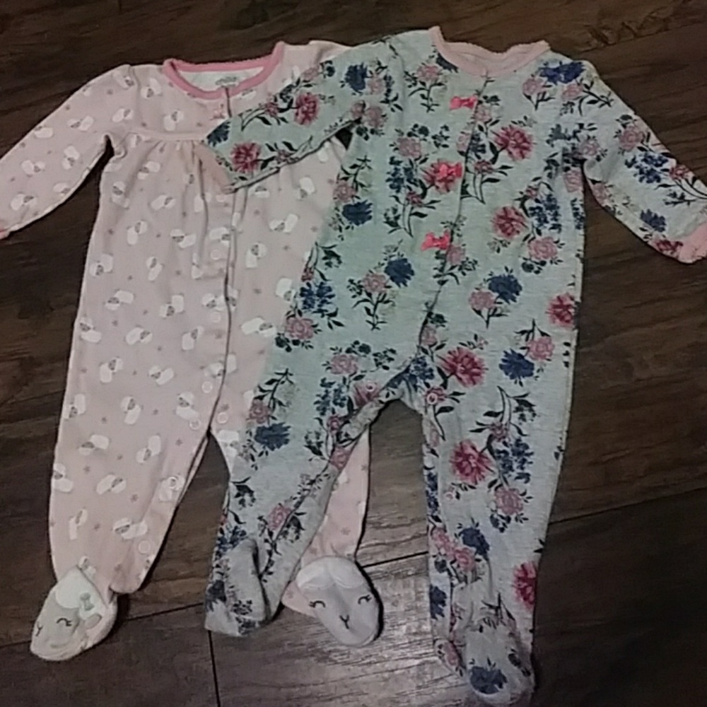Baby girl 6 to 9 month footie PJs